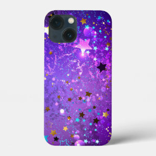 星付き紫色のホイルの背景 iPhone 13 MINIケース