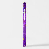 星付き紫色のホイルの背景 iPhoneケース (左側面)