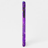 星付き紫色のホイルの背景 iPhoneケース (左側)