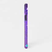 星付き紫色のホイルの背景 iPhoneケース (右側)