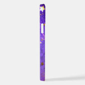 星付き紫色のホイルの背景 iPhoneケース (右側面)