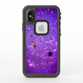 星付き紫色のホイルの背景 LifeProof iPhoneケース (裏面)