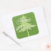 星付き緑のクリスマスツリー スクエアシール (封筒)