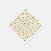 星付き赤と緑のクリスマスツリー スタンダードカクテルナプキン (角)