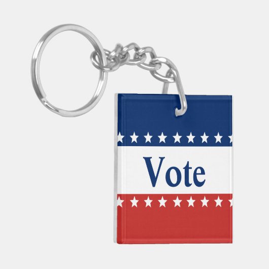 星付き赤と青の投票キーチェーン キーホルダー (正面左)
