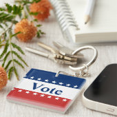 星付き赤と青の投票キーチェーン キーホルダー (正面右)