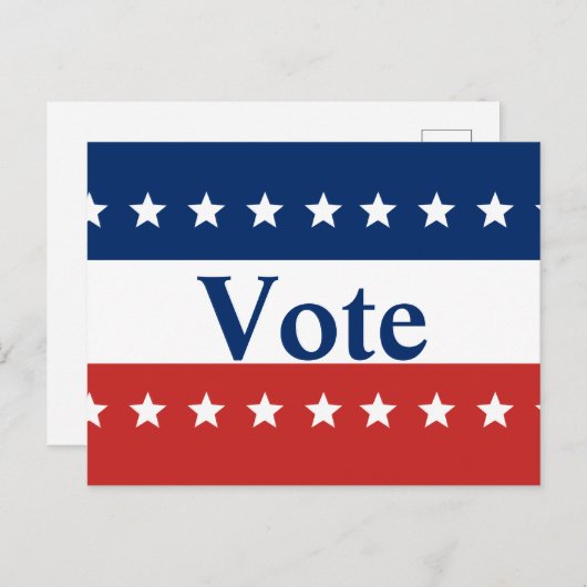 星付き赤と青の投票 ポストカード (正面/裏面)