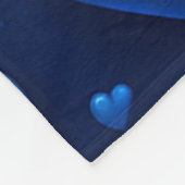 星付き青いハートパターン フリースブランケット (角)