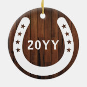 星付き馬蹄 – 馬で1回目のクリスマス セラミックオーナメント (裏面)