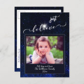 星信じの夜空の写真と書 ポストカード (正面/裏面)