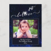 星信じの夜空の写真と書 ポストカード (正面)