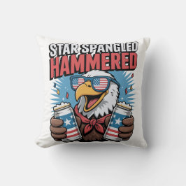 星切り打ち愛国的なイーグルレッド・ホワイト クッション
