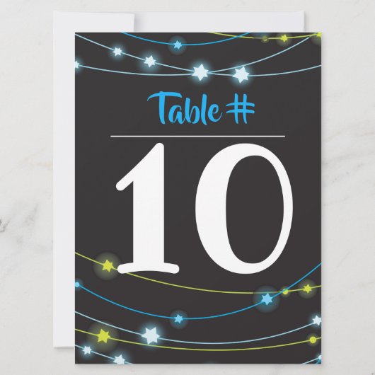 星列バーバー(ユダヤ教の)バル・ミツバー表番号カード 招待状 (裏面)