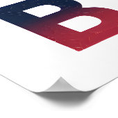 星包まれたとストライプのバイソン ポスター (角)