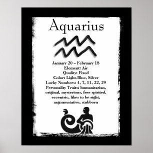 星占いサインアクエリアス占星術〔占星術の〕十二宮図記号 ポスター