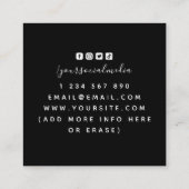 星占いリーディング黒白の輝き神秘的 スクエア名刺 (裏面)