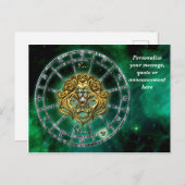 星占いレオ·ライオン·占星術パーソナライズされた·メッセージ 案内ポストカード (正面/裏面)