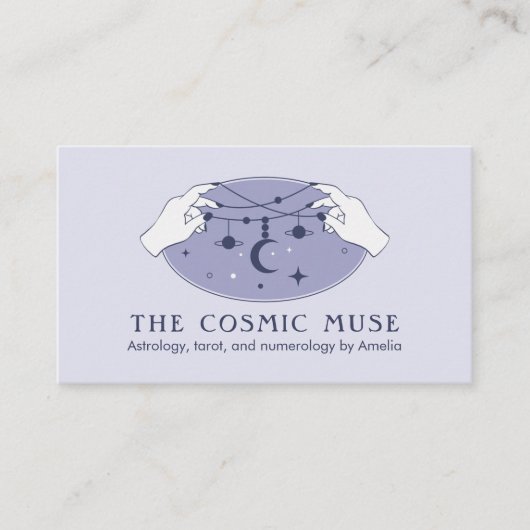 星占い宇宙の月と手の惑星 名刺 (正面)