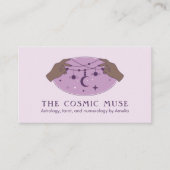 星占い宇宙の月と手の惑星 名刺 (正面)
