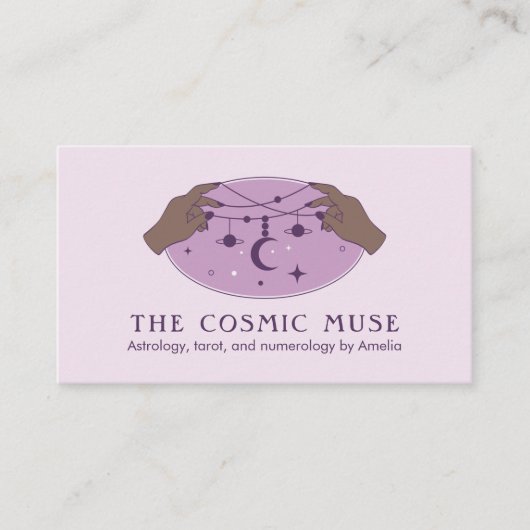 星占い宇宙の月と手の惑星 名刺 (正面)
