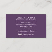 星占い宇宙の月と星と手 名刺 (裏面)