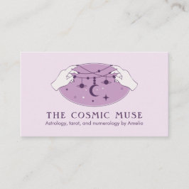 星占い宇宙の月と星と手 名刺