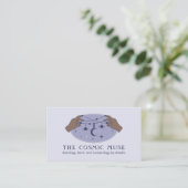 星占い宇宙の月と星と手 名刺 (スタンド正面)