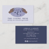 星占い宇宙の月と星と手 名刺 (正面/裏面)