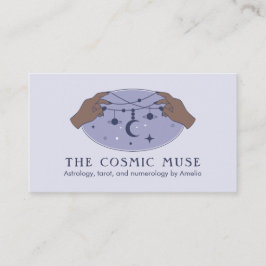 星占い宇宙の月と星と手 名刺