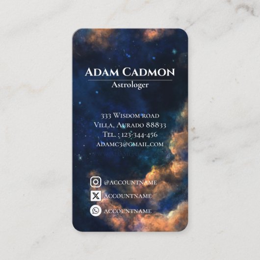 星占い宇宙の芸術的なビジネスカード2 名刺 (正面)