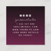 星占い紫色グラデーション星座の星エネルギー スクエア名刺 (裏面)