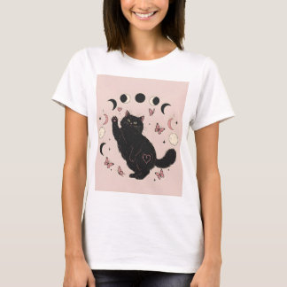 星占い黒猫の女性Tシャツ Tシャツ