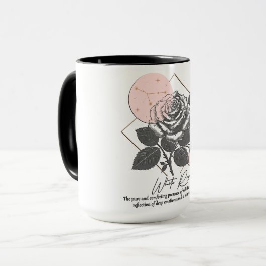 星占い/がん〔占星術の〕十二宮図徴候フラワーホワイトローズ マグカップ (正面左)