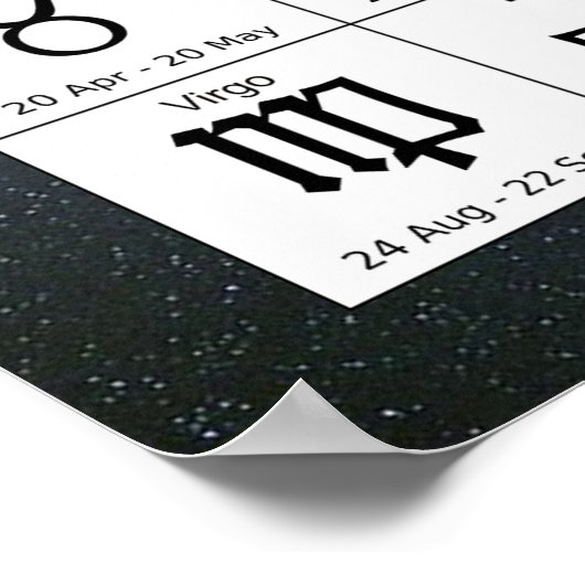 星占い〔占星術の〕十二宮図シンボルや象徴図ポスター ポスター (角)