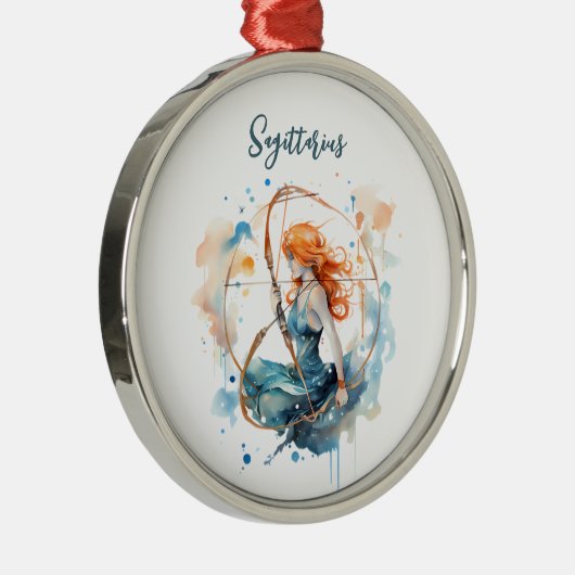 星占い〔占星術の〕十二宮図射手座水彩記号 メタルオーナメント (右)
