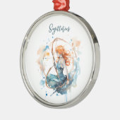 星占い〔占星術の〕十二宮図射手座水彩記号 メタルオーナメント (左)