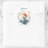 星占い〔占星術の〕十二宮図射手座水彩記号 ラウンドシール (バッグ)