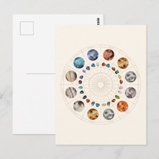 星印と誕生石 ポストカード (正面/裏面)