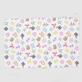 星印シンボルパターン色+白 ゴルフタオル (横)