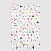 星印シンボルパターン色+白 ゴルフタオル (正面)