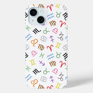 星印シンボルパターン色+白 iPhone 15ケース