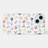 星印シンボルパターン色+白 iPhone 15ケース (裏面横)