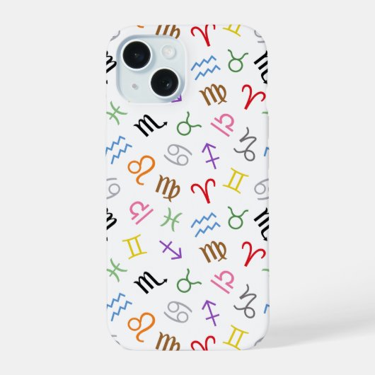 星印シンボルパターン色+白 iPhone 15ケース (裏面)