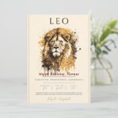 星印LEO誕生日カード。パーソナライズ 招待状 (スタンド正面)