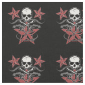 星及びスカルの生地 ファブリック (クローズアップ)