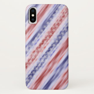 星及びストライプで写実的なiPhoneの場合 iPhone X ケース