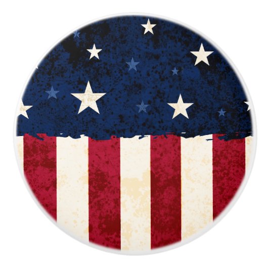 星及びストライプの愛国心が強いアメリカのスタイル米国の旗 セラミックノブ (正面)