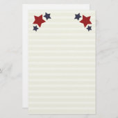 星及びストライプは文房具/筆記用紙を並べました 便箋 (正面/裏面)
