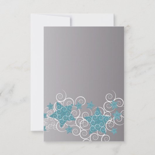 星及び渦巻の休日のお祝いのパーティーRSVP 出欠カード (裏面)