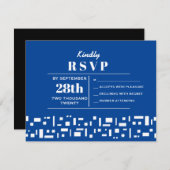 星及び角形材のバルミツワーの招待状RSVP 出欠カード (正面/裏面)